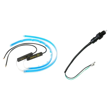 

2pcs Power Drl Gm Leader Drl Daytime Running Lights & 1pcs Motorcycle Rear Brake Light Switch+Spring for Honda