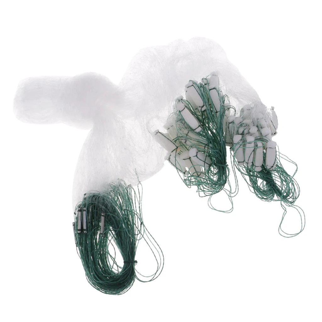2pc Durable Nylon Sinking Fishing Gill Nets Fish Baits Mesh Trap Casting Net with Lead Sinker for Fishermen 8m 15m