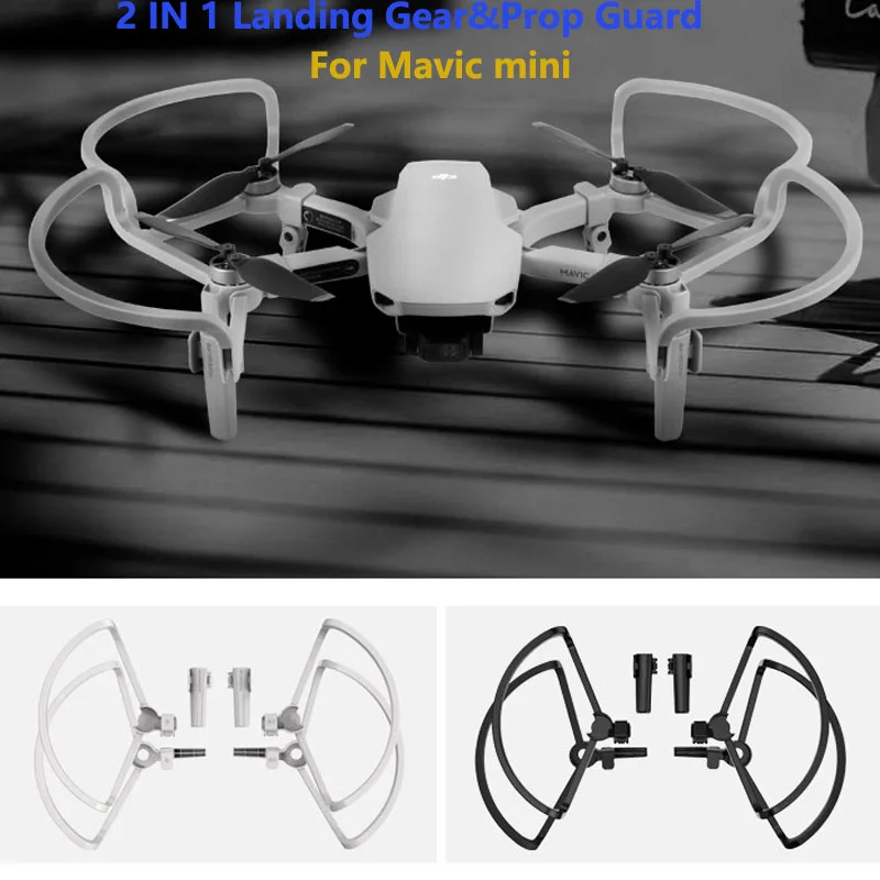 Mega Discount GEC 2IN 1 Propeller Guards with Landing Gears Propellers Shielding Rings Protectors for DJI Mavic Mini Drone Accessories 