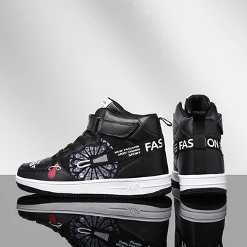 

Brand New Autumn Fashion Men Shoes High-Top Sneakers Men Pu Leather Casual Shoes Breathable Waterproof Durable Tenis Femininos