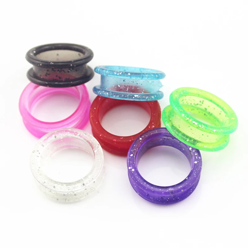 5pcs New Colorful Silica gel hair scissors rings cutting barber ring