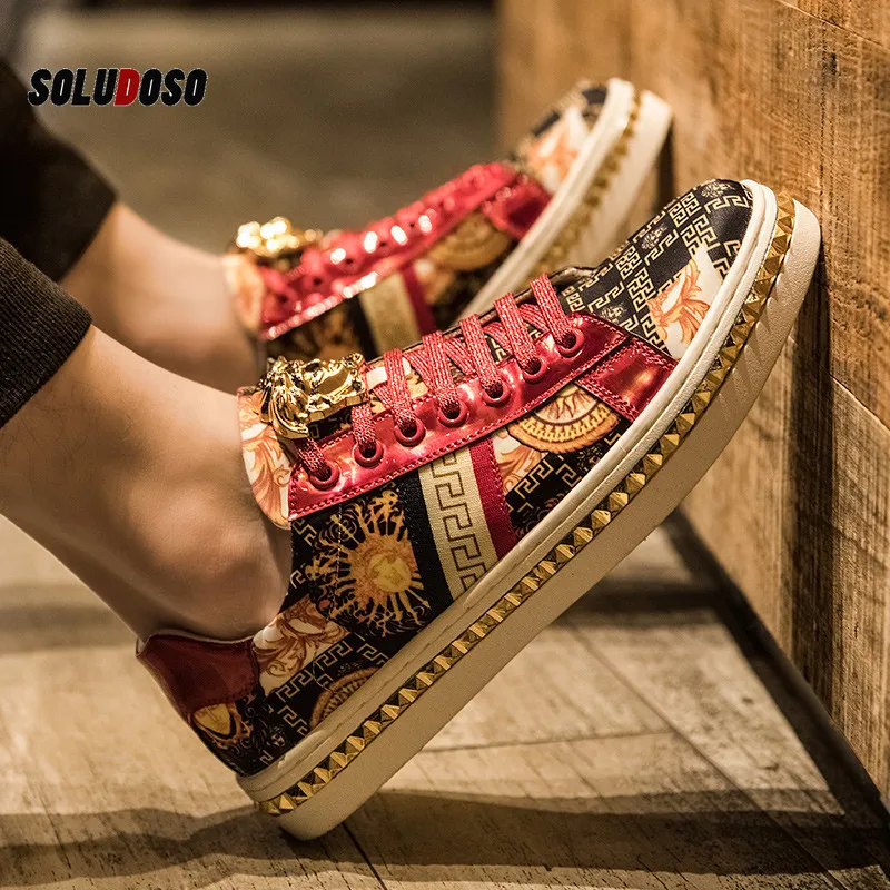 2020 New Brand Red Embroidered Shoes Men's Summer Sneakers Mens Fashion Thick Bottom Casual Glitter Zapatillas Hombre | Обувь