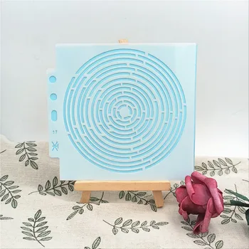 

Fingerprint 13*14cm scrapbook stencils spray plastic mold shield DIY cake hollow Embellishment printing lace ruler child toys