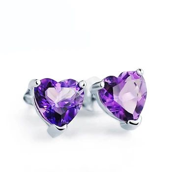 

Simple Wedding Heart Crystal Earrings for Brides 925 Sterling Silver Jewelry Trendy Engagement Zircon Stone Stud Earrings Women