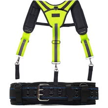 

Reflective Safety Suspenders Tool Belt Suspenders Work Tool Set Adjustable with Swivel Hooks & Tool Belt Loops