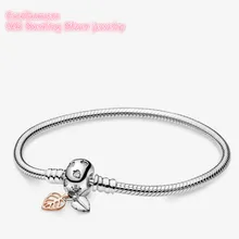 Оригинальные 925 пробы серебряные ювелирные изделия листья и змея браслет цепочка Подходит европейский стиль подвески и бусины