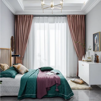 

Modern Flannel Shading Curtains for Bedroom Blackout Curtains for Living Room Soft Skin-Friendly Breathable Multi-color