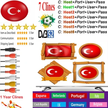 

2020 Newest Fast Stable Europe 7 lines Cccam For 1 Year Turkey Satellite Share Server Support DVB-S2 Satellite Receiver
