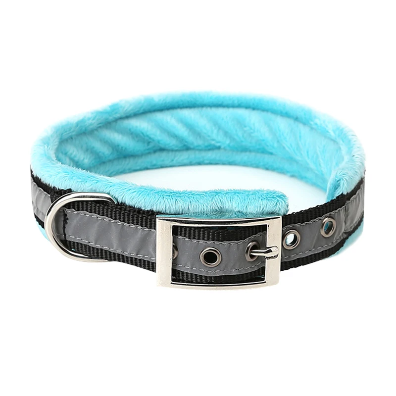 QL 1 Pc LED Pet Dog Collar Adjustable Collar With Reflective Strap Traction Supplies Neck Strap Night Safety Flashing Collar S/M/L - Color: QL