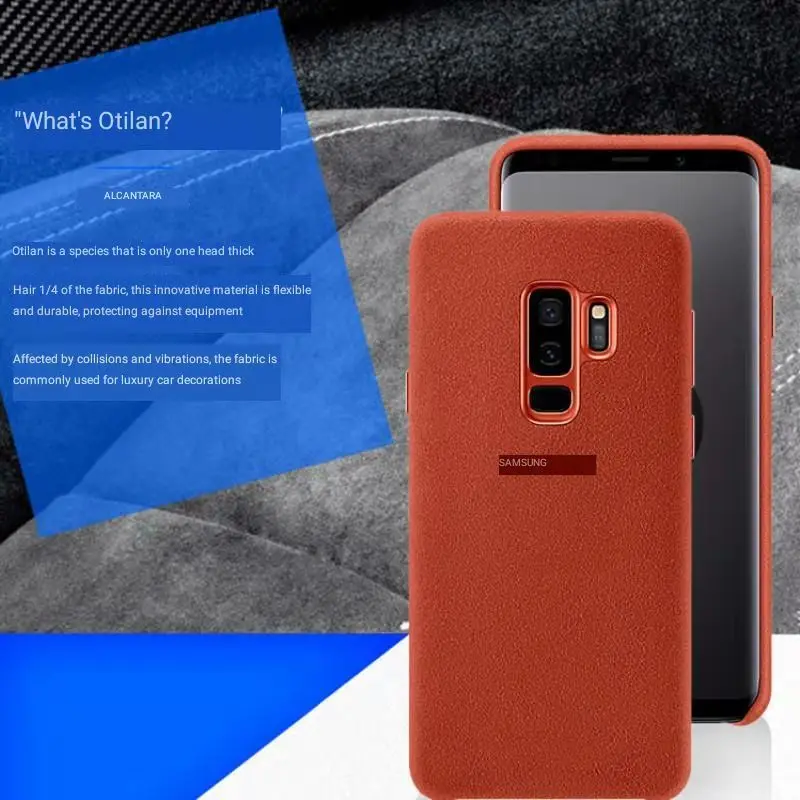Case de Camurça de Luxo Habitação para Galaxy s9 + Sm-9600 Original Samsung Plus Couro Suave Capa Traseira Escudo Completo-proteger 9650 s9 3 Original samsung s9 plus caso de camurça