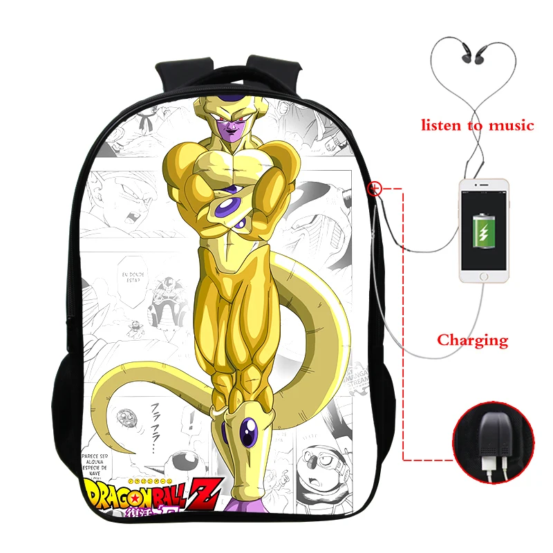 F26 Рюкзак для наушников с usb-зарядкой Sac Dos Mochila Super Saiyan Dragon Ball Z, рюкзак с аниме Гофу, сумка для ноутбука, школьный рюкзак - Цвет: F26