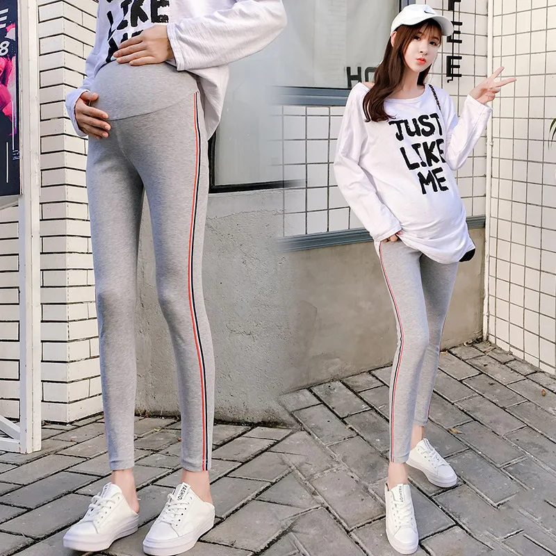 

Leggings for Pregnant Woman Autumn Slim Fit Skinny Pants Korean-style Side Edge Webbing Maternity Pants Sub-Pregnancy Trousers P