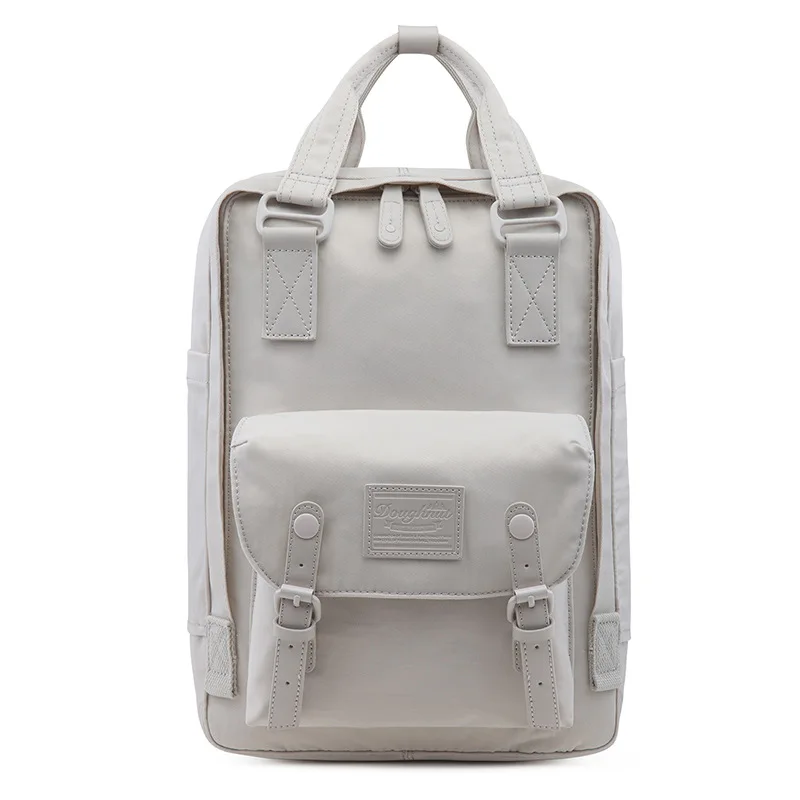

Doughnut Double Shoulder New Solid Color Hand-held Backpack Macaron Student Schoolbag Sports Travel Bag with New Logo