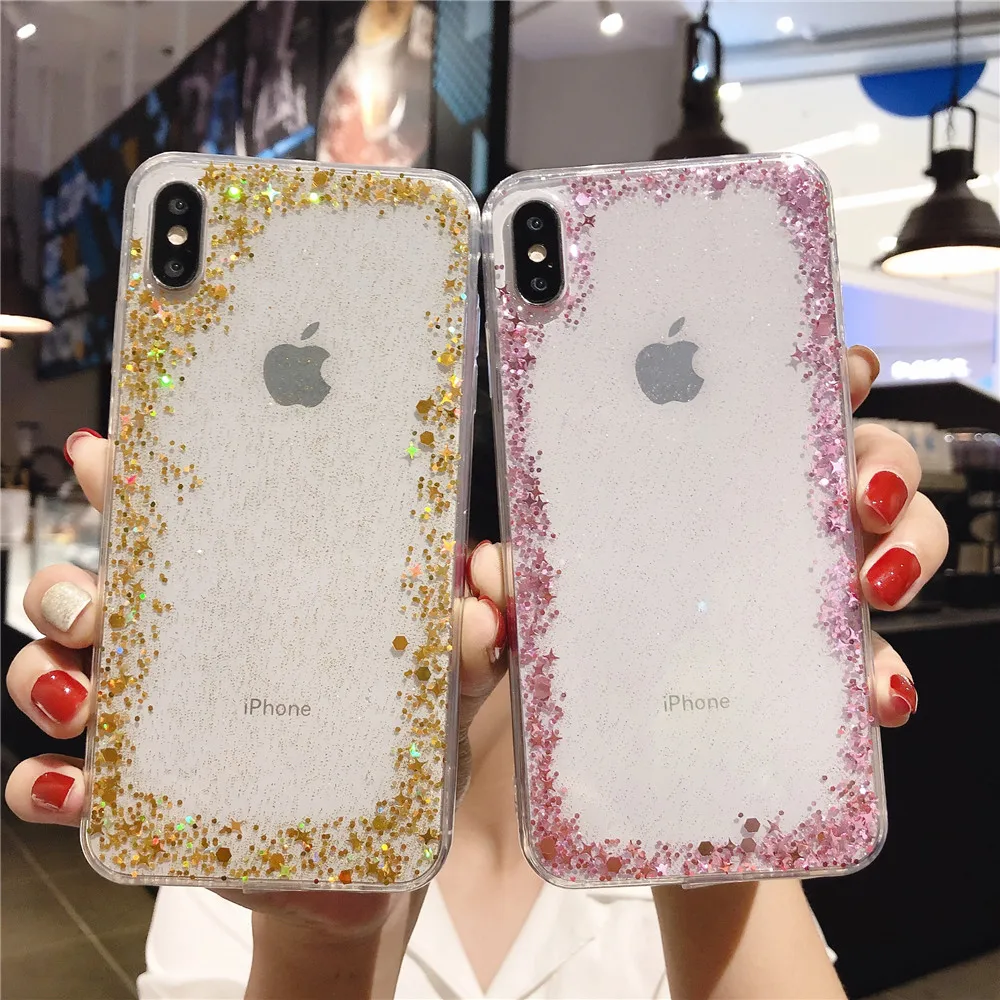 Блестящий Мягкий чехол с рамкой для iphone 7 XS MAX 6 6S 8 Plus X Fundas Coque|Бамперы| |