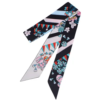 

L900 Fashion Flower Little Ribbon Female Silk Scarf Scarves & Wraps Bags Handle Decoration