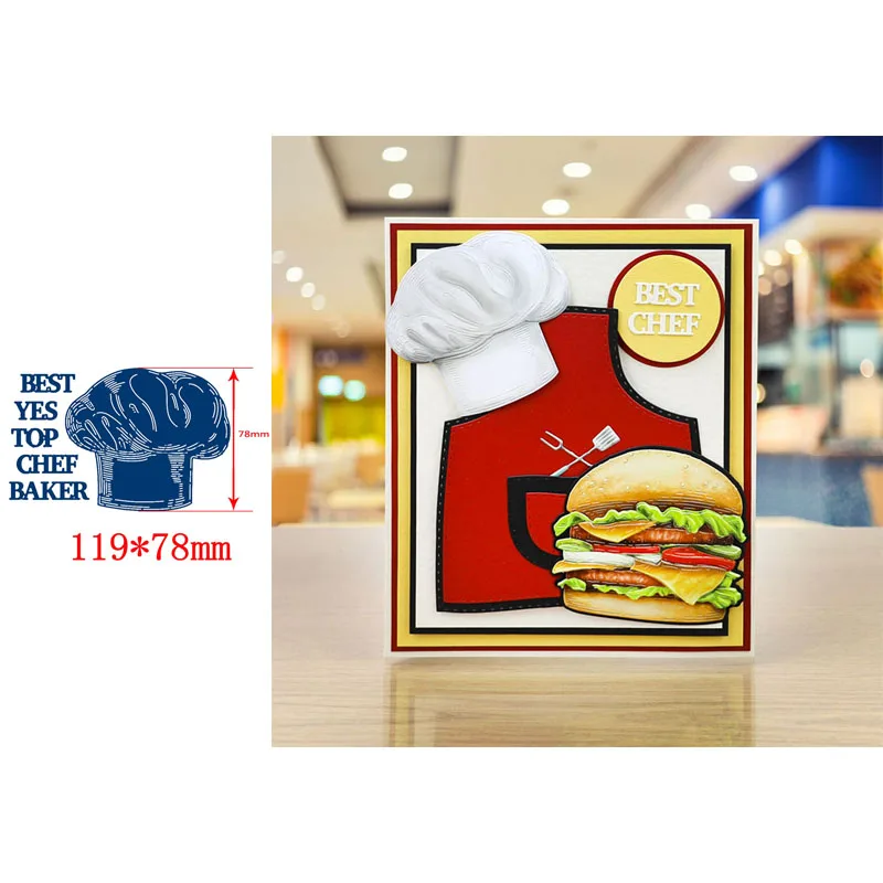 

Dignified Chef Hat YES BEST TOP BAKER Words Metal Cutting Dies Scrapbooking Paper DIY Cards Crafts Embossing Die Cuts New 2019