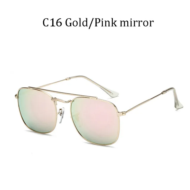 DPZ Fashion Vintage rays Square Metal Aviation 3557 Style Sunglasses Men Classic Gradient Brand Design Sun Glasses Oculos De Sol - Цвет линз: 3557 C16