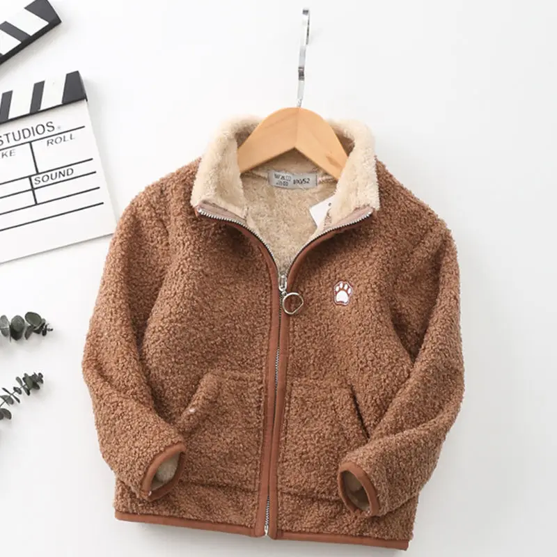 Осень-зима 2020 Детская куртка на молнии Милая теплая Повседневная Верхняя одежда