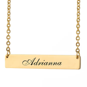 

Custom Nameplate Necklace Women Name Adrianna Bar Pendant Best Friends Jewelry Birthday Gifts Stainless Steel Size 40 X 7mm