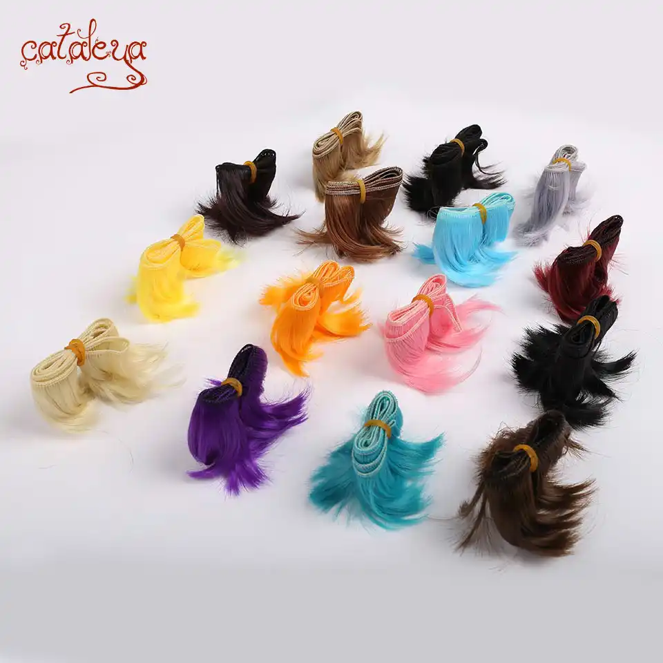 Cataleya 5cm * 100cm preto cabelo vermelho bjd peruca sd diy peruca para bonecas