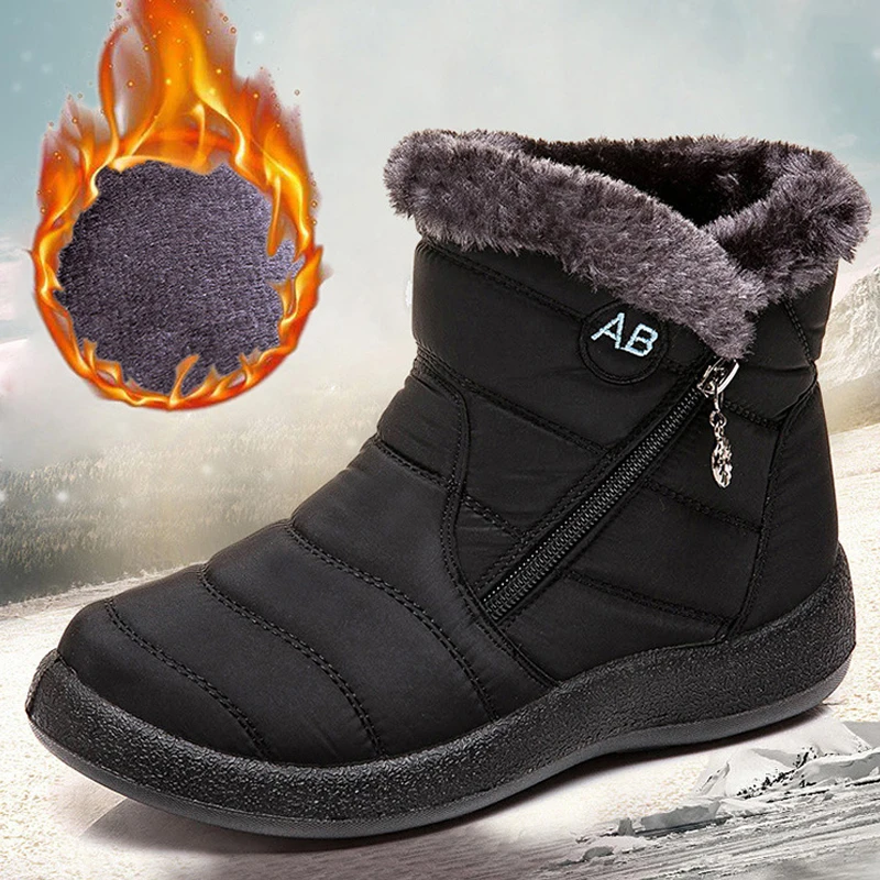 Snow Boots Women's Boots Non slip Women Winter Boots Fur Warm Ankle