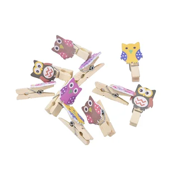 

10pcs Craft Hobby Wooden Mini Pegs Plain Natural Card Making Photo Cloth Paper Clip Multicolor