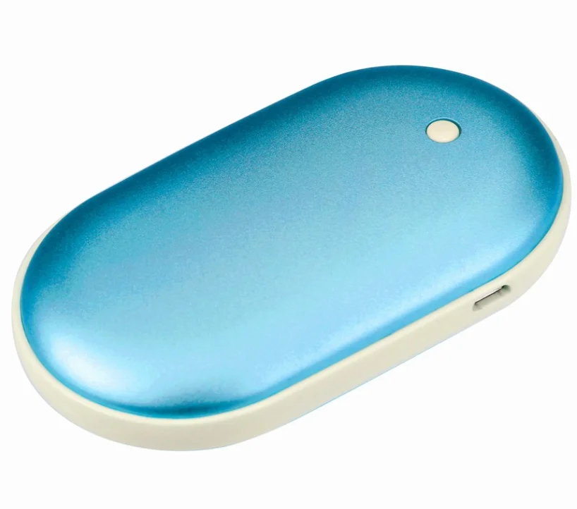 Blue USB три листа перезаряжаемый грелка для рук 5200mAh Электронный маленький портативный ручной подогреватель рук ноги горячий мгновенный нагрев для фестиваля - Цвет: Blue