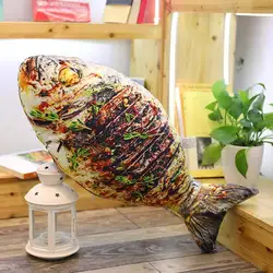 Имитация пародия подушка в виде еды 20 см рыба на гриле