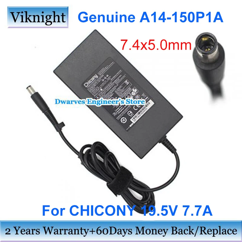 

Genuine A14-150P1A Power Supply Adapter 19.5V 7.7A For CHICONY A150A004L-CL02 Laptop Charger 7.4x5.0mm