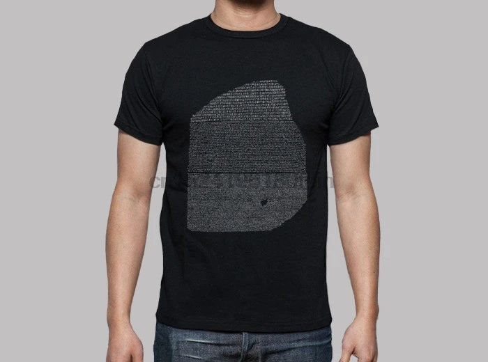 Printed Men T Shirt Cotton tShirt O-Neck Short-Sleeve Women T-Shirt Rosetta stone |