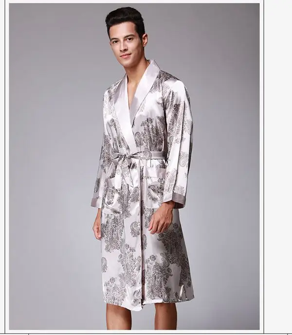 Новое поступление, китайская мужская одежда с отложным воротником, кафтан, халаты, китайский мужской халат, традиционная Мужская одежда для сна, ночное белье, кимоно - Цвет: As picture show