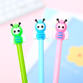 

12Pcs/pack Cartoon Animal Honeybee Bee Gel Ink Pens Blue Cute Kawaii Stationery School Office Supply Teen Girl Pencil Case Bag