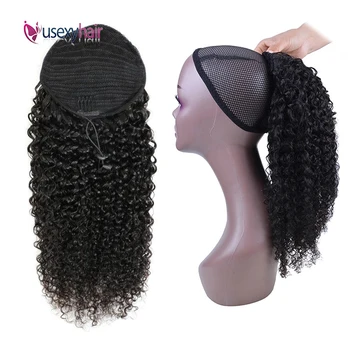 

USEXY Curly Drawstring Ponytail Human Hair Indian Clip In Ponytail Human Hair Extensions Remy Ponytail For Black Women