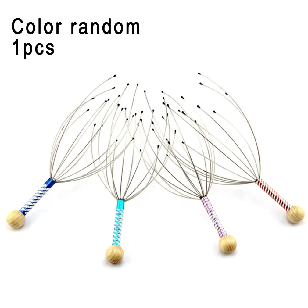 1\5\10pcs Relaxing Head Massage Head Grabber Engraved Steel Wire Head