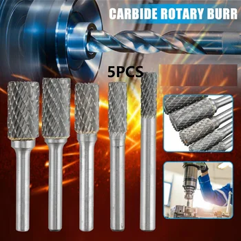 YUBINK Cutting Drill Tungsten Carbide Double Cut Burr Set for Die Grinder Drill Tool 10pcs,Use with Hand-Held Electric or Pneumatic Tool Drives