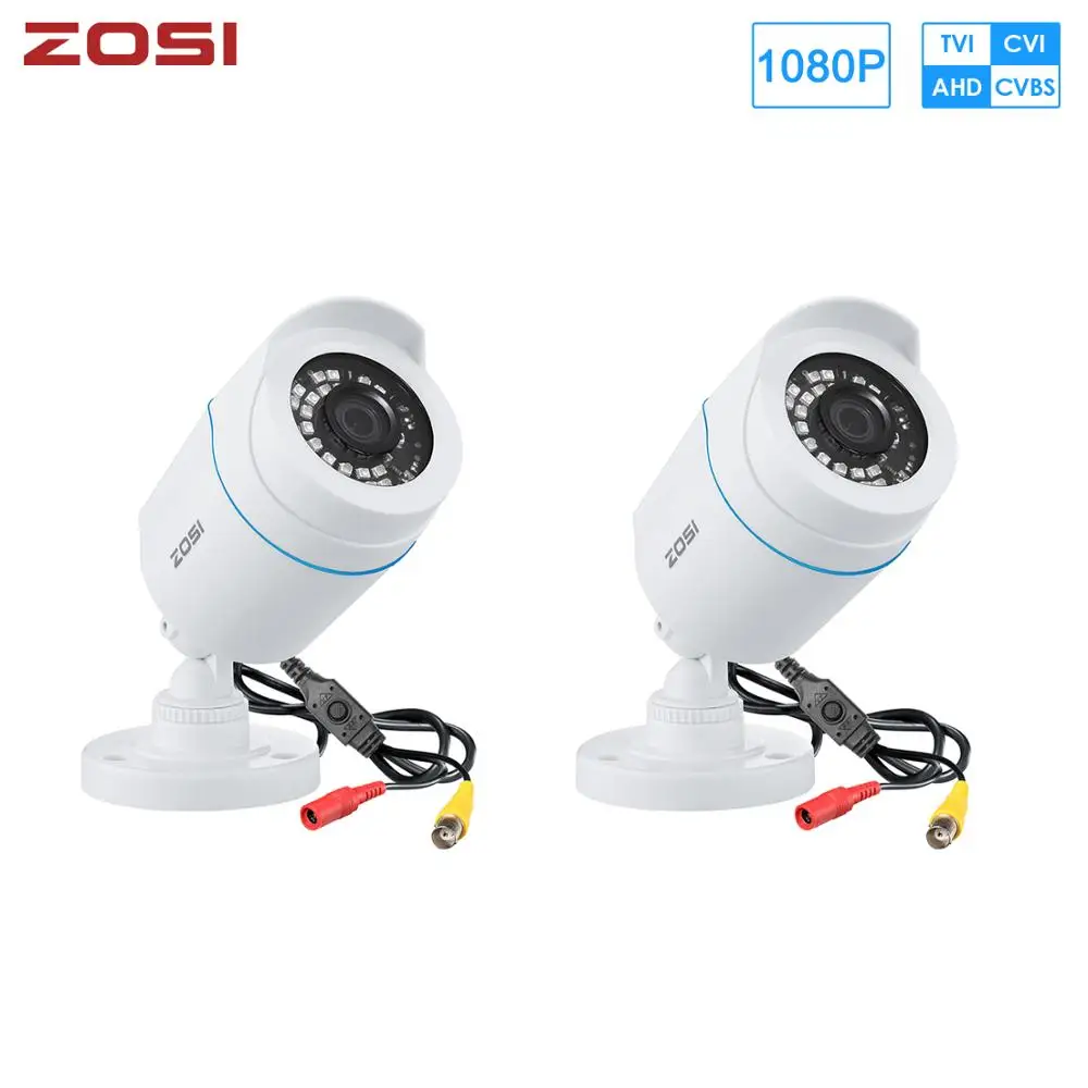 Камера охранного видеонаблюдения ZOSI 1080P AHD CVI TVI CVBS для наружного наблюдения HD с