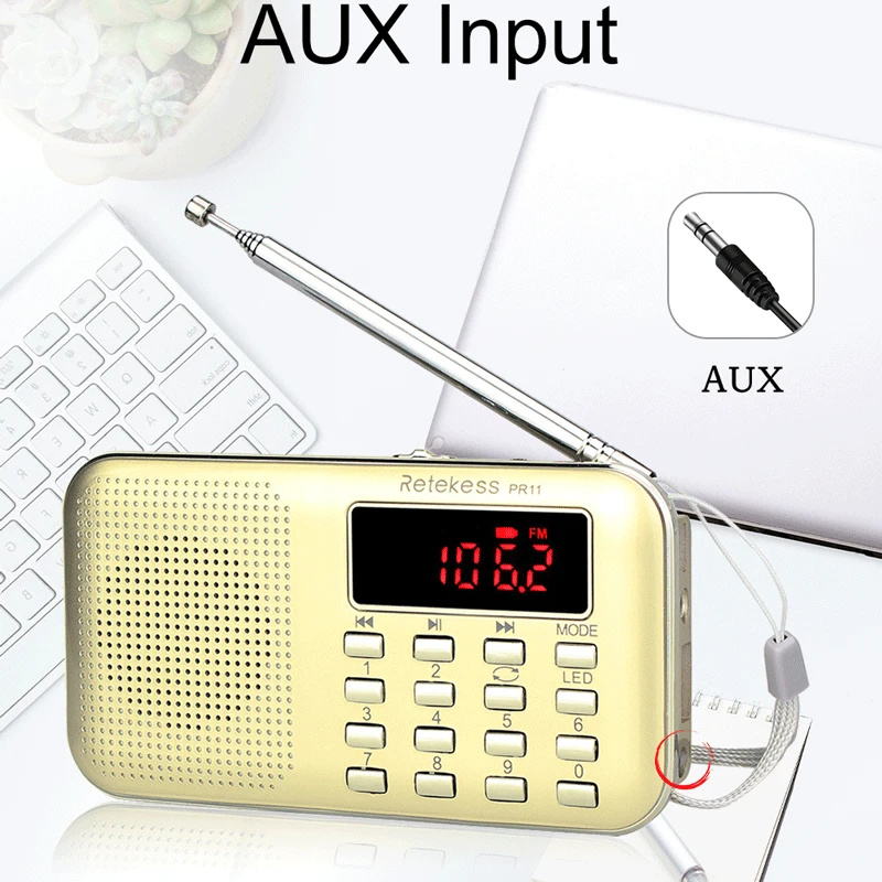 Портативный радиоприемник Retekess PR11 с цифровой настройкой FM/AM MP3 плеером