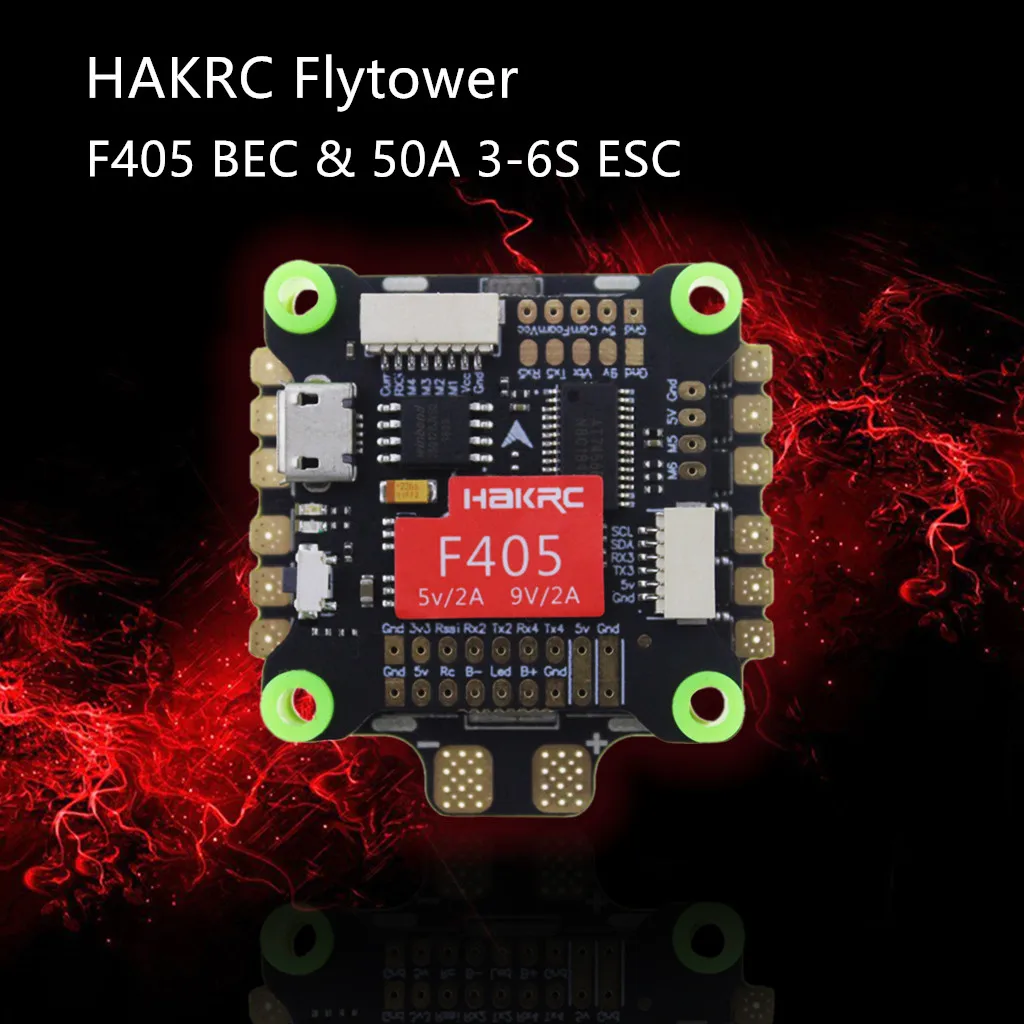 

HAKRC Flytower F405 BEC OSD 3-9S Flight Controller & 50A 3-6S ESC For RC Drone