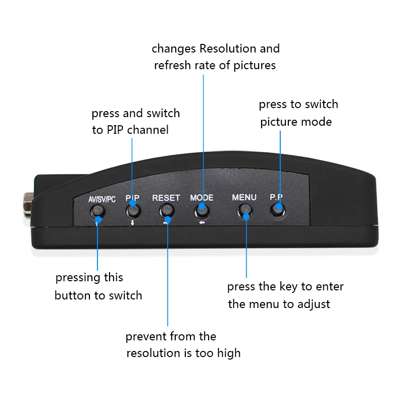 ПК ноутбук композитный видео ТВ RCA Композитный S-Video AV в ПК VGA lcd Out конвертер адаптер переключатель черный