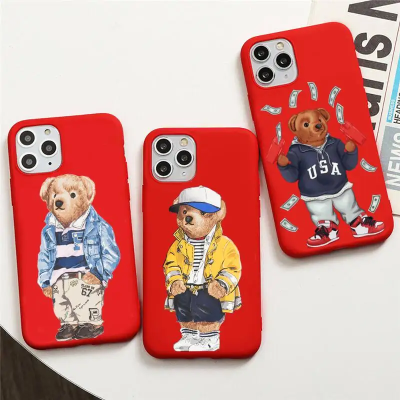 Итальянские модные брендовые чехлы с медведем для iphone 12 11 Pro Max Mini XS 8 7 6 6S Plus X SE 2020 XR