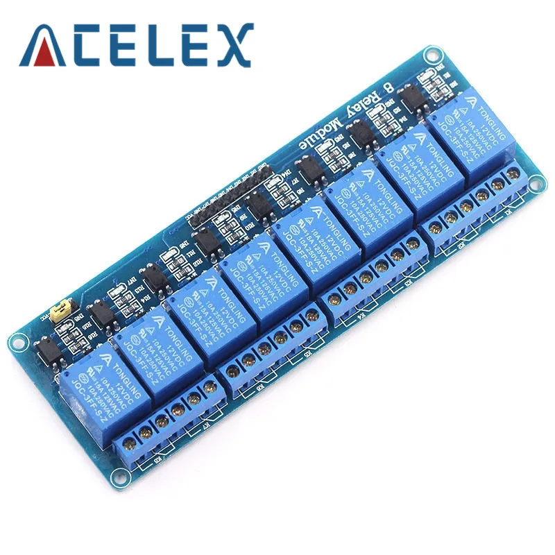 5 в 12 1 2 4 6 8 канальный релейный модуль с оптроном выход способ для arduino