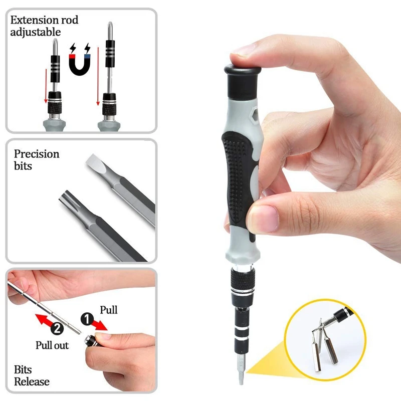 115 в 1 ремонтные отвертки набор инструментов, ручка водителя магнитные биты для Iphone Xs/Xs Max/Xr/X/8/7/6/Plus, мобильный телефон/компьютер/стол