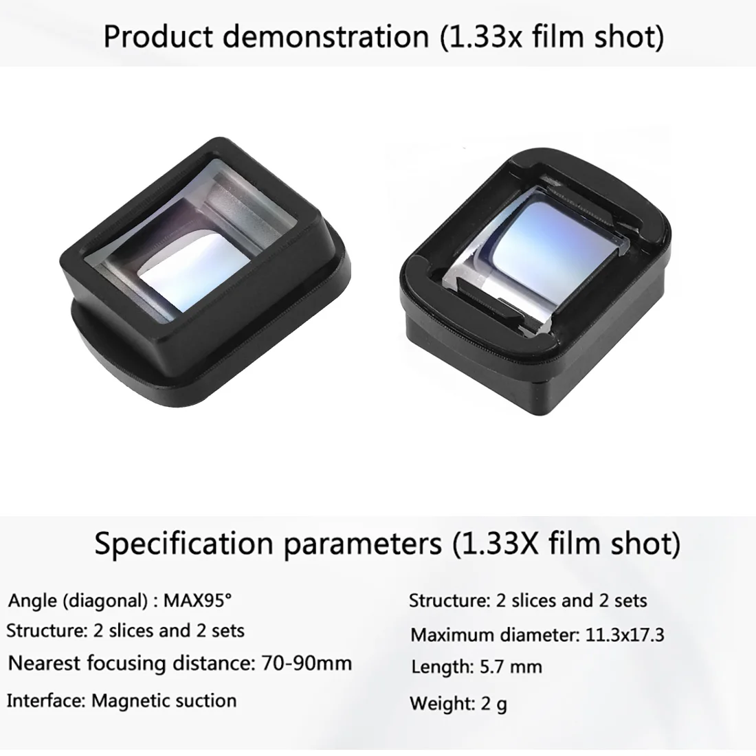 Dji OsmoPocket用のアナモルフィックライト磁気レンズ