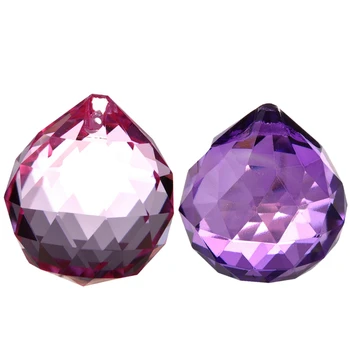 

40mm Pink Feng Shui Crystal Ball & 30mm Purple Crystal Ball Prisms