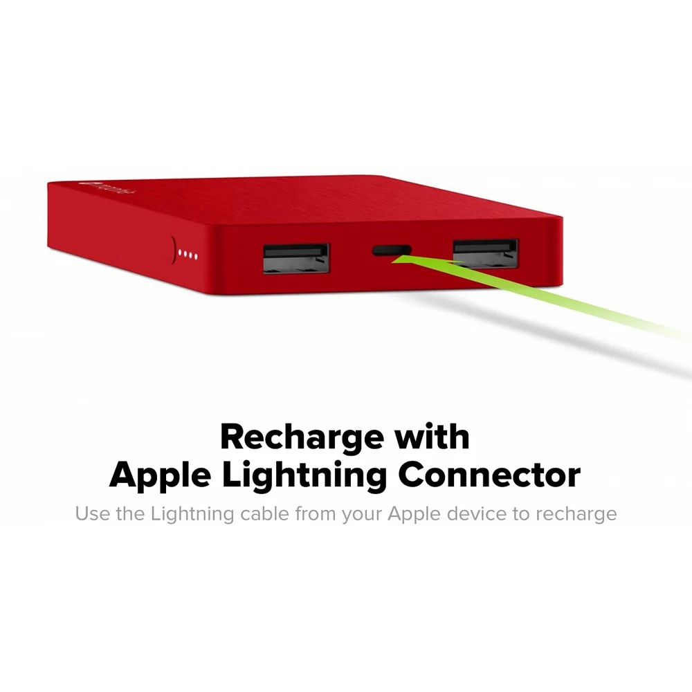 External Portable battery Mophie Powerstation. Port Lightning charging battery. Capacity 5000 mAh