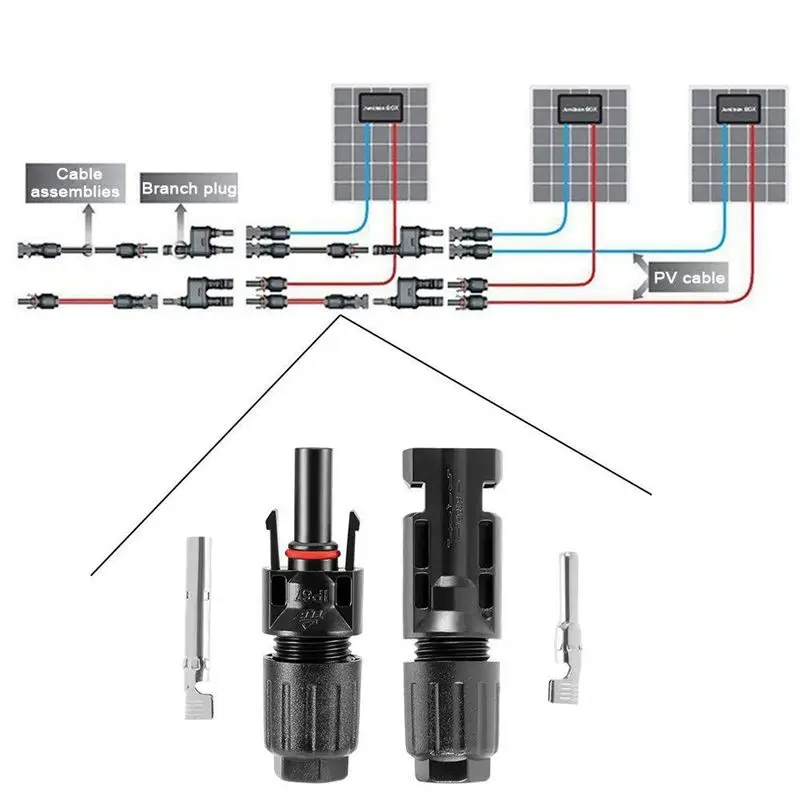 22 шт. MC4 панели солнечных батарей кабельные разъемы 22 пары MC4 мужской/женский
