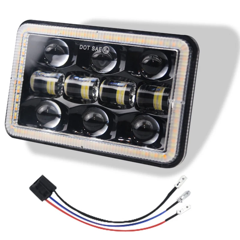 

300W 4X6 Inch LED Headlight Bulbs 30000LM Projector High Low Beam Head Light Lamp with Angel Eye for Jeep Wrangler Cherokee