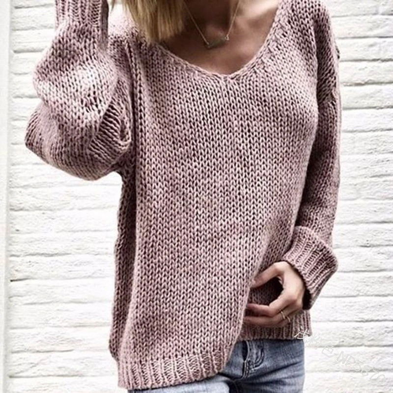 CYSINCOS, Модный женский вязаный свитер с разрезом, Осень-зима, брендовые свободные пуловеры, трикотаж,, джемпер, женский свитер - Цвет: pink