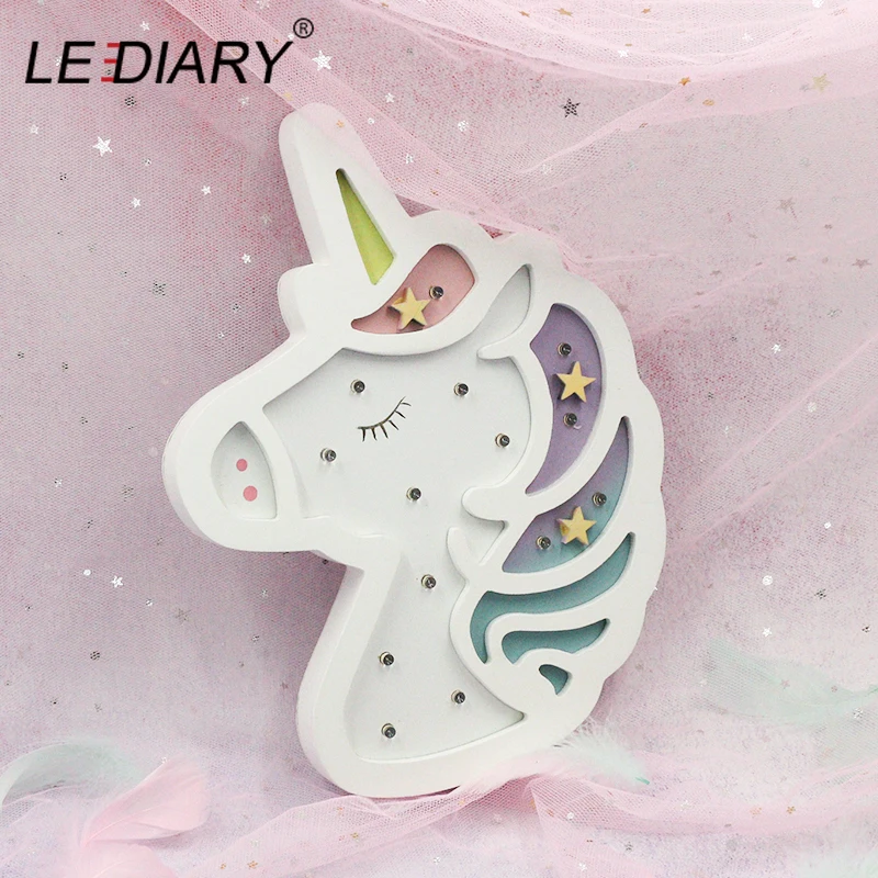 Деревянные ночники LEDIARY в виде животных единорога кролик облако Эйфелева башня