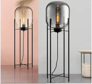

Nordic living room floor lamp, bedroom study bedside glass table lamp, vertical floor lamp